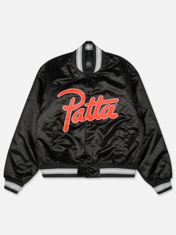 Patta Classic Satin Bomber Jacket Black