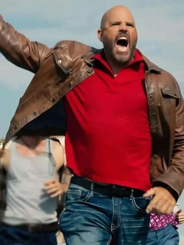 Peacemaker David Denman Brown Leather Jacket