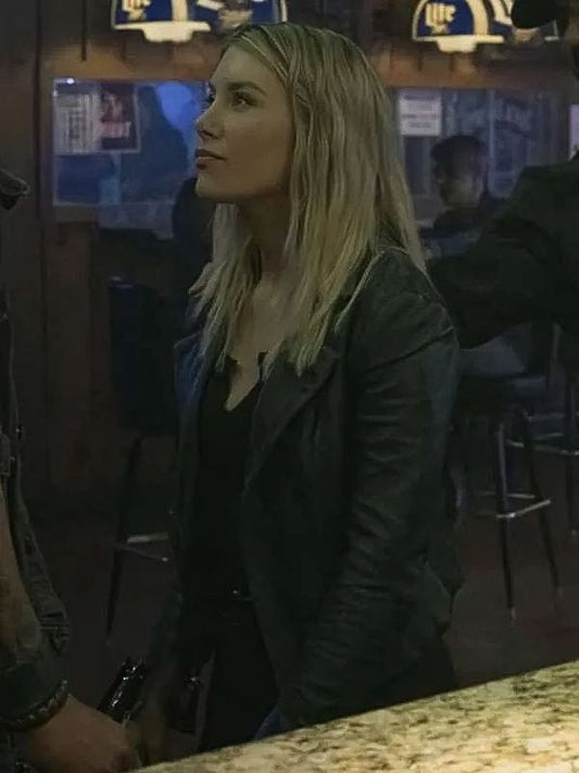 Peacemaker S02 Emilia Harcourt Black Leather Jacket
