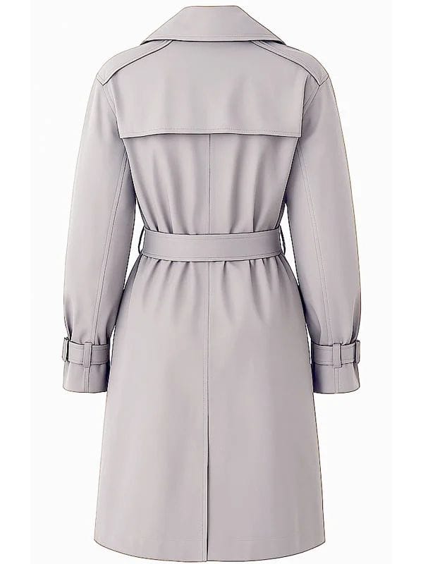 PFW 2025 Kim Kardashian Grey Trench Coat