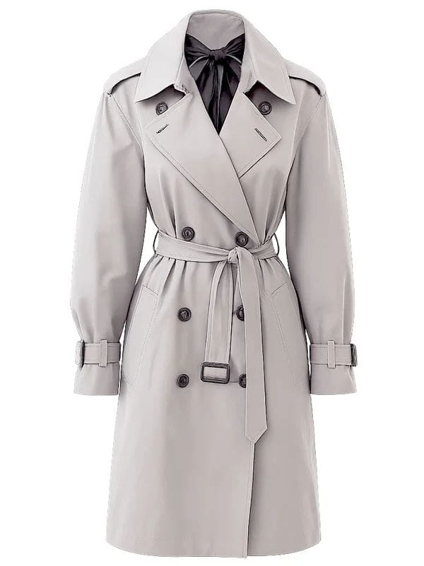 PFW 2025 Kim Kardashian Grey Trench Coat