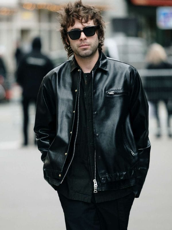 PFW 2026 Lennon Gallagher Leather Jacket Black