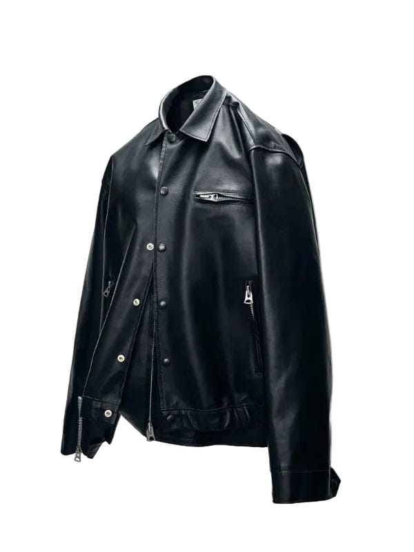 PFW 2026 Lennon Gallagher Leather Jacket Black