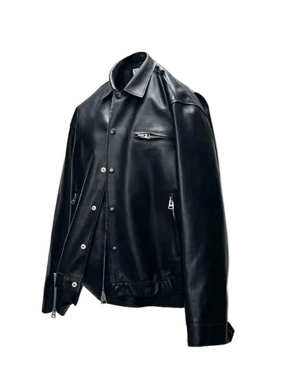 PFW 2026 Lennon Gallagher Leather Jacket Black