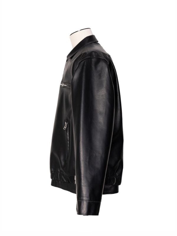 PFW 2026 Lennon Gallagher Leather Jacket Black