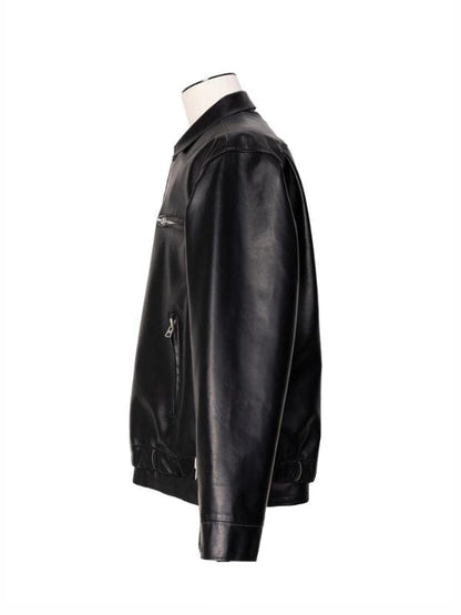 PFW 2026 Lennon Gallagher Leather Jacket Black