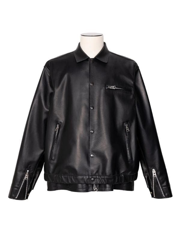 PFW 2026 Lennon Gallagher Leather Jacket Black