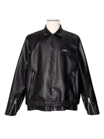 PFW 2026 Lennon Gallagher Leather Jacket Black