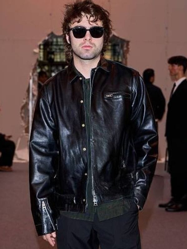 PFW 2026 Lennon Gallagher Leather Jacket Black