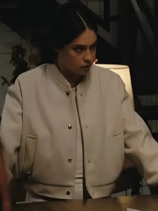 Play Dirty 2025 Rosa Salazar Bomber Jacket Beige