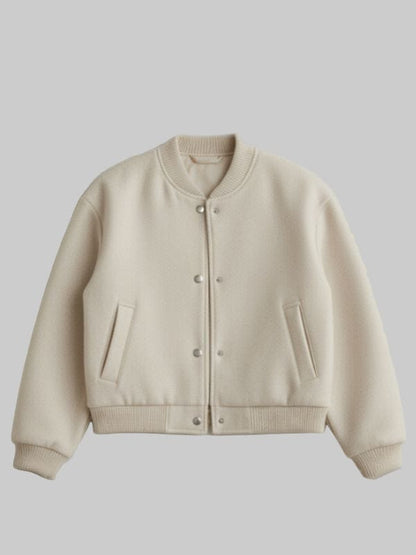 Play Dirty 2025 Rosa Salazar Bomber Jacket Beige