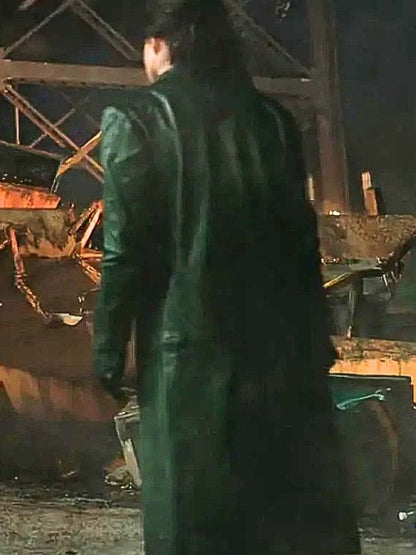 Play Dirty 2025 Rosa Salazar Leather Coat Black