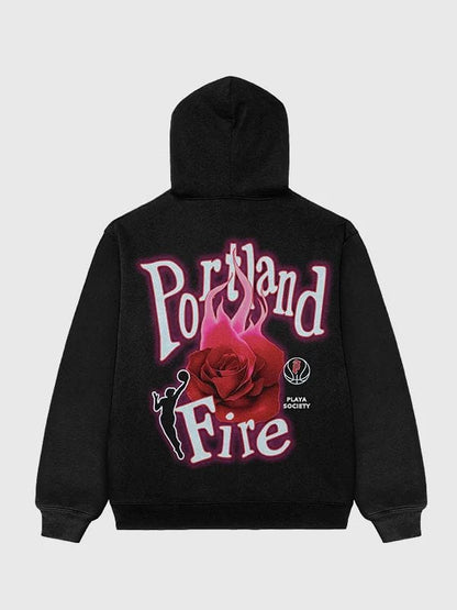 Playa Society WNBA Portland Fire Hoodie Black