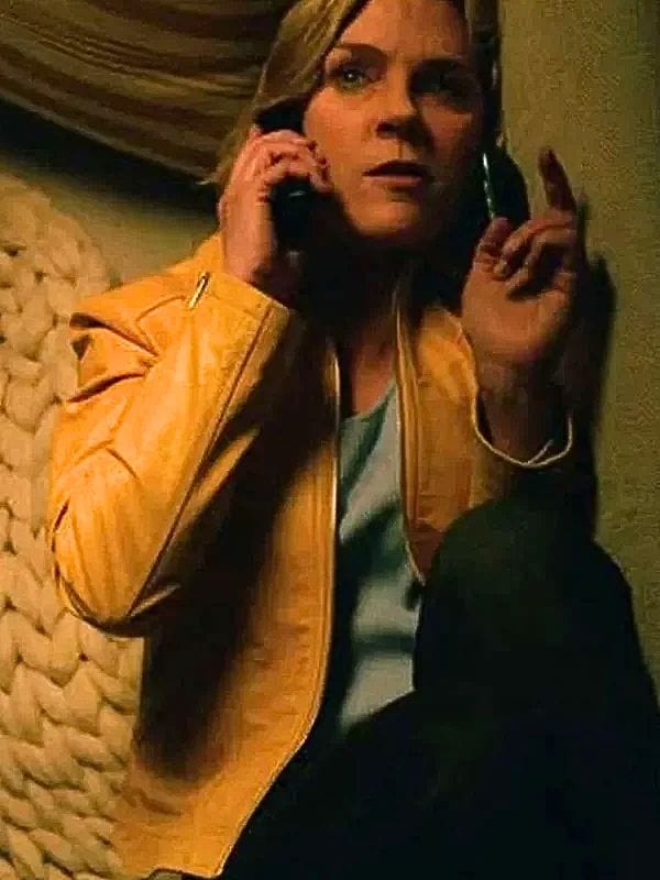 Pluribus 2025 Rhea Seehorn Leather Jacket Yellow