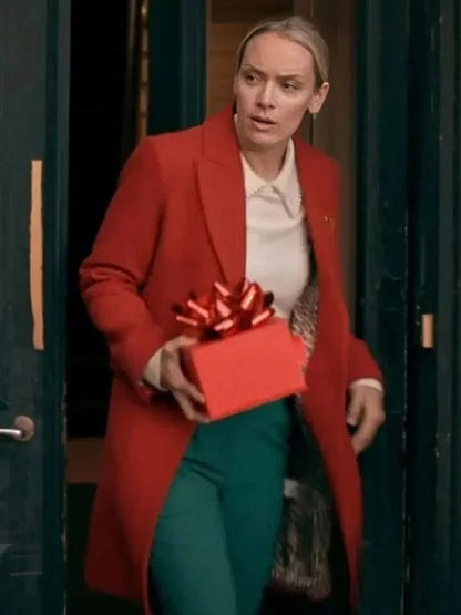 Rachel Skarsten The Christmas Charade Red Coat