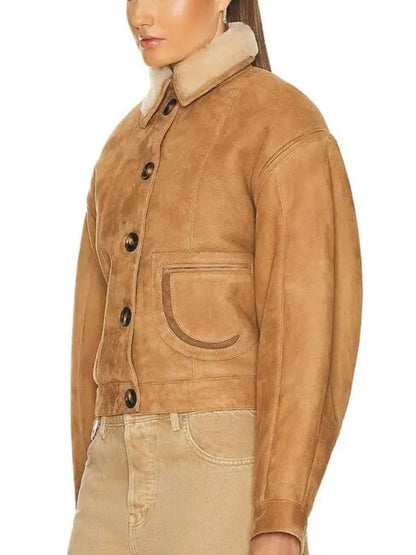 Ransom Canyon S01 Minka Kelly Brown Suede Jacket - Winter Whirl