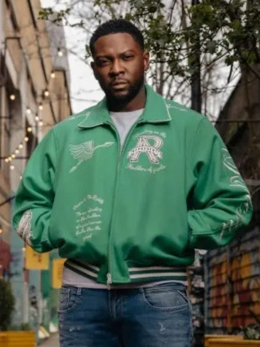 Rapman Supacell Green Varsity Jacket Rapman Supacell Green Varsity Jacket
