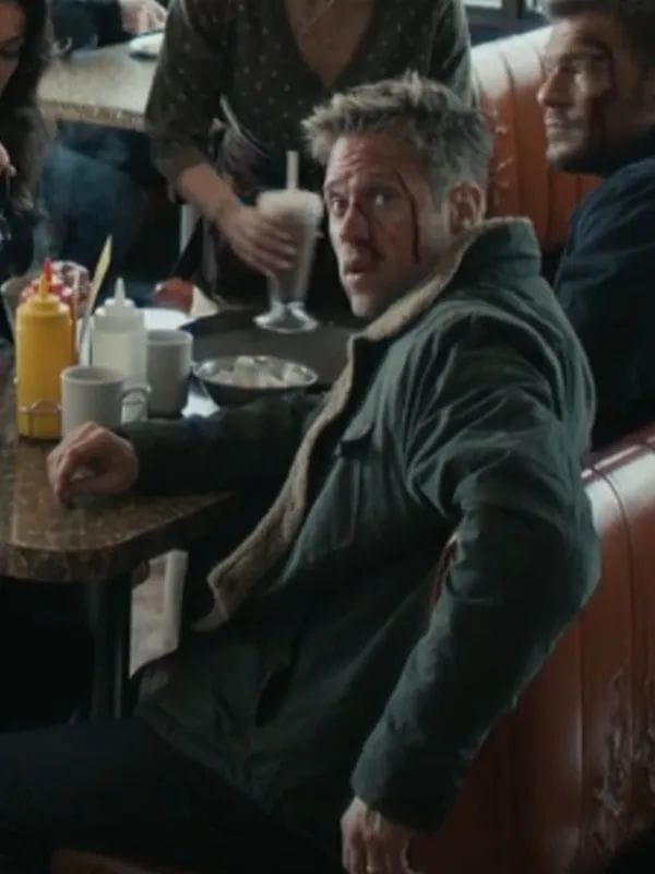 Reacher S02 David O’Donnell Grey Shearling Jacket