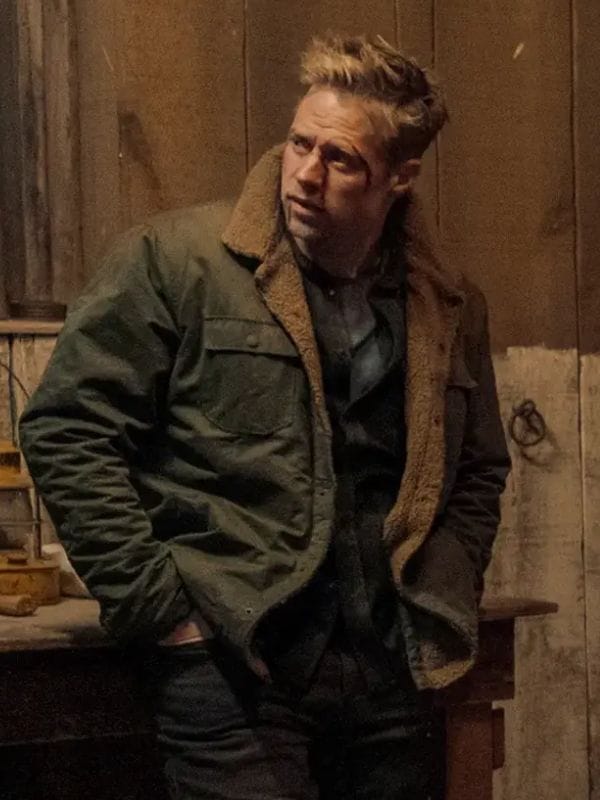 Reacher S02 David O’Donnell Grey Shearling Jacket