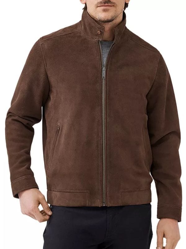 Reacher S03 Alan Ritchson Brown Suede Jacket