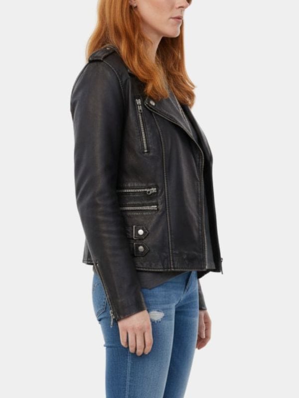 Riot Women S01 Rosalie Craig Leather Jacket Black