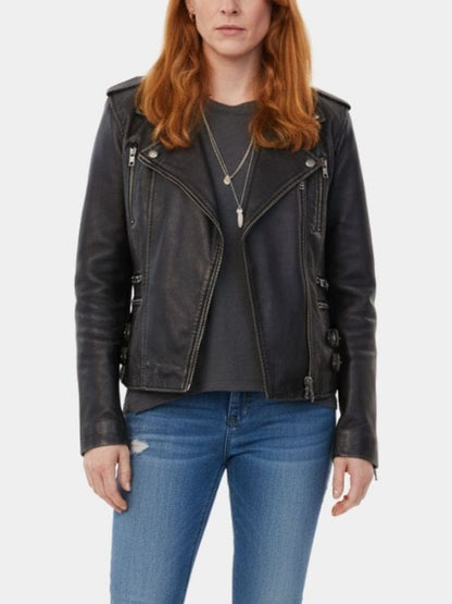 Riot Women S01 Rosalie Craig Leather Jacket Black