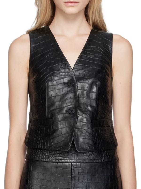 Running Point S01 Kate Hudson Leather Vest Running Point S01 Kate Hudson Leather Vest Black