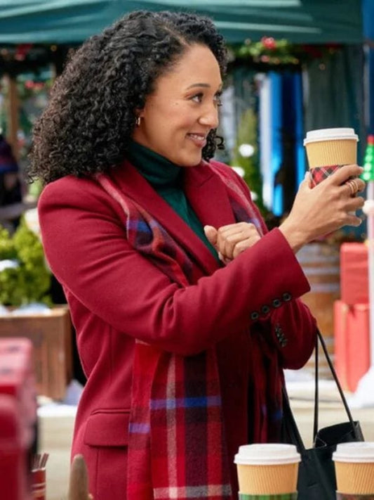 Scouting for Christmas Tamera Mowry-Housley Red Coat