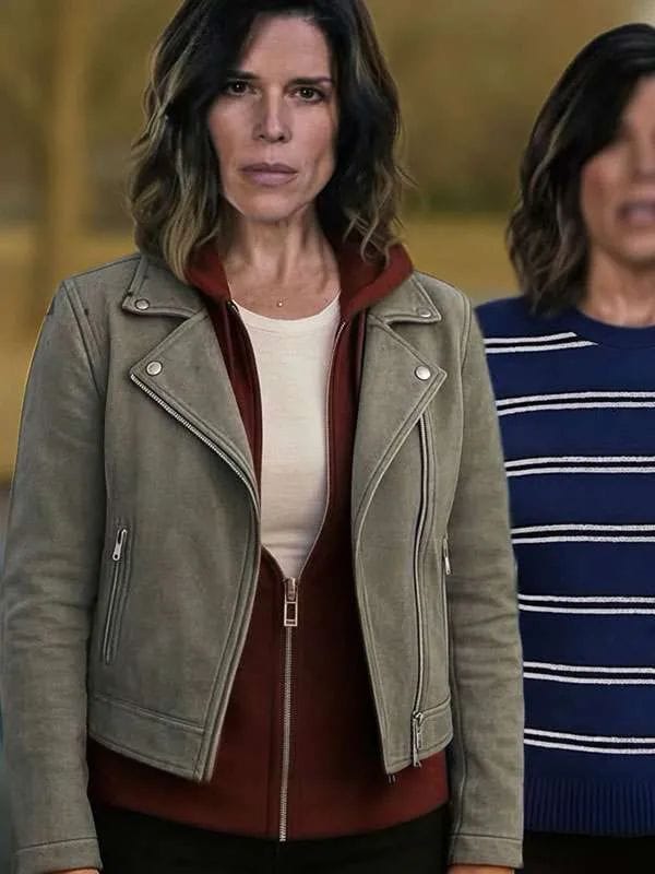 Scream 7 2026 Neve Campbell Grey Suede Jacket