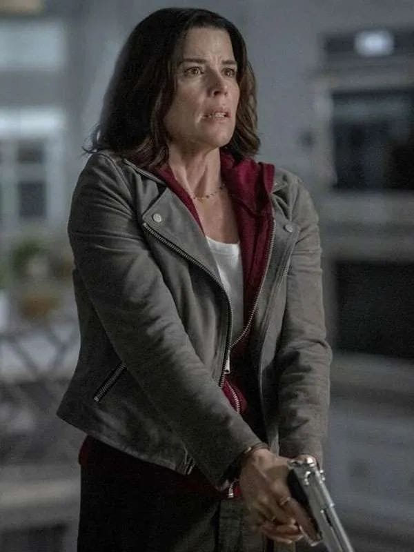 Scream 7 2026 Neve Campbell Grey Suede Jacket