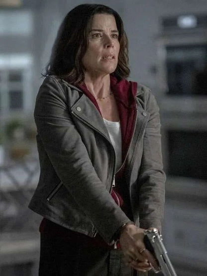 Scream 7 2026 Neve Campbell Grey Suede Jacket