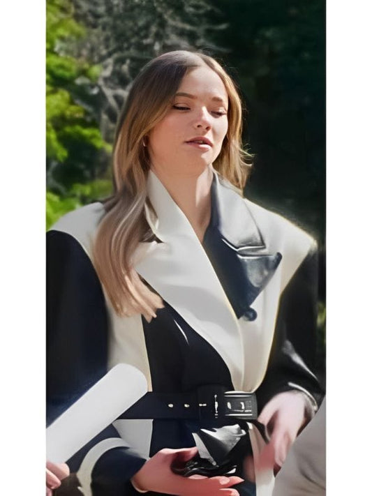 Selling Sunset Alanna Gold Leather Trench Coat Selling Sunset Alanna Gold Leather Trench Coat