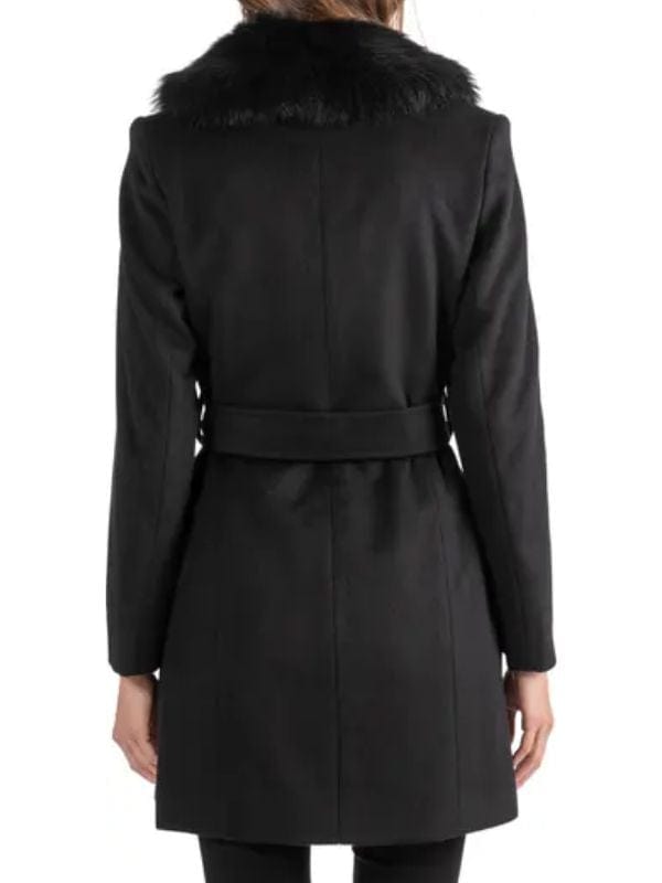 Selling Sunset Emma Hernan Black Fur Collar Coat Selling Sunset Emma Hernan Black Fur Collar Coat