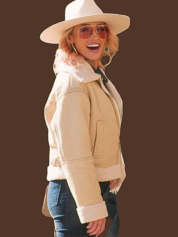 Selling Sunset S08 Mary Fitzgerald Shearling Suede Jacket Selling Sunset S08 Mary Fitzgerald Shearling Suede Jacket