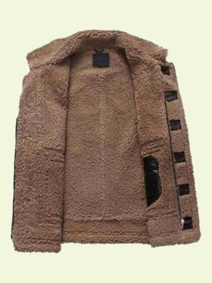 Shearling Brown Leather Jacket Shearling Brown Real Leather Jacket For Mens