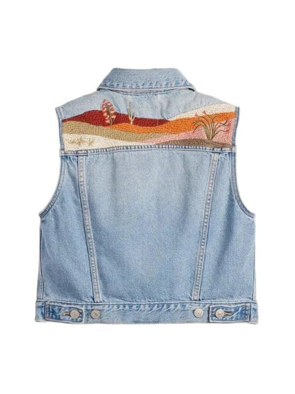 Sheriff Country S01 Amanda Arcuri Denim Vest Blue