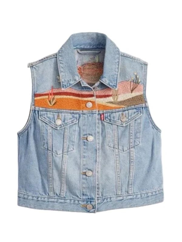 Sheriff Country S01 Amanda Arcuri Denim Vest Blue