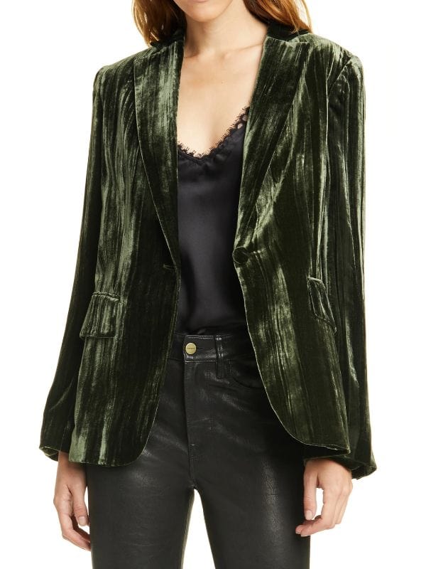 Shifting Gears S01 Riley Green Velvet Blazer
