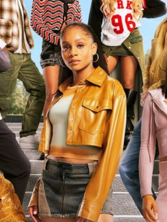 Simone Hicks All American S03 Promo Cropped Leather Jacket Simone Hicks All American S03 Promo Cropped Leather Jacket