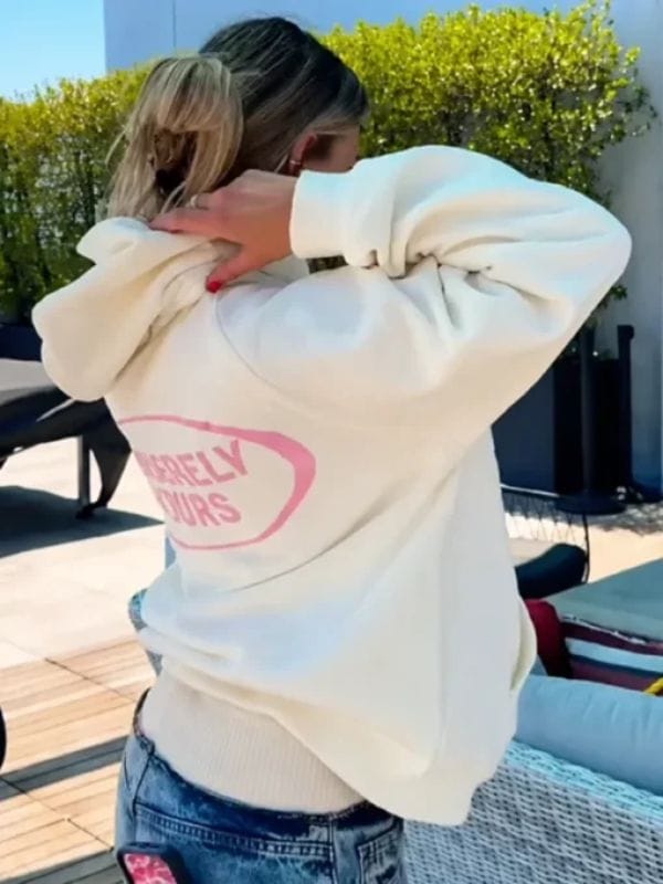 Sincerely Yours Gloss Pocket Hoodie Cream