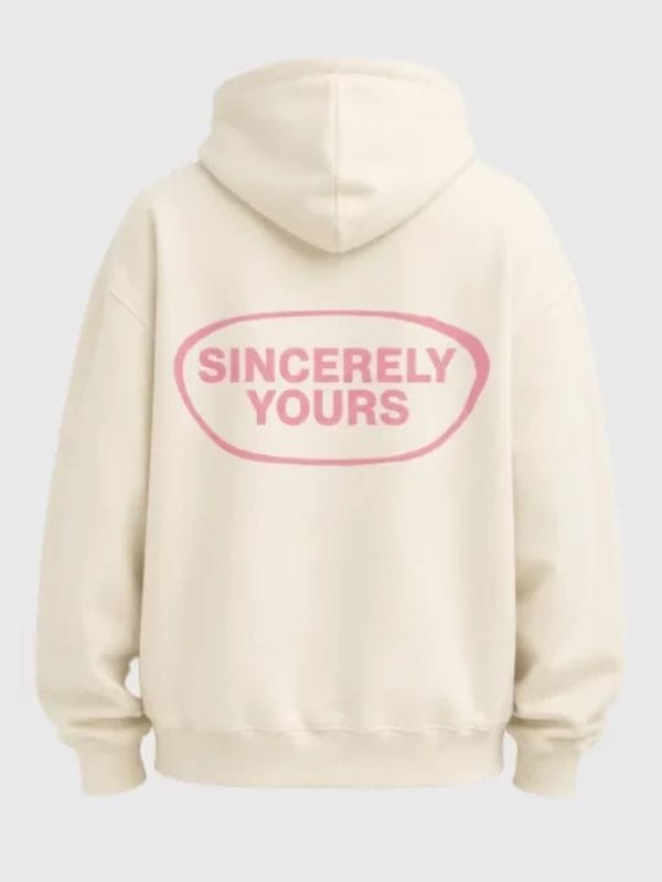 Sincerely Yours Gloss Pocket Hoodie Cream