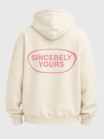 Sincerely Yours Gloss Pocket Hoodie Cream