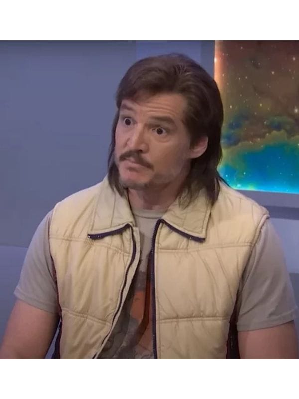 SNL 50th Anniversary Pedro Pascal Vest | Beige Puffer Vest