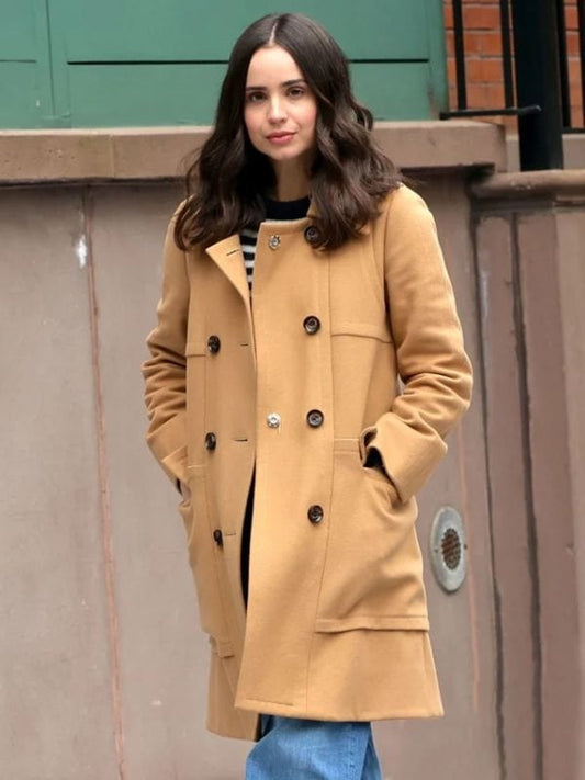 Sofia Carson The Life List 2025 Beige Coat