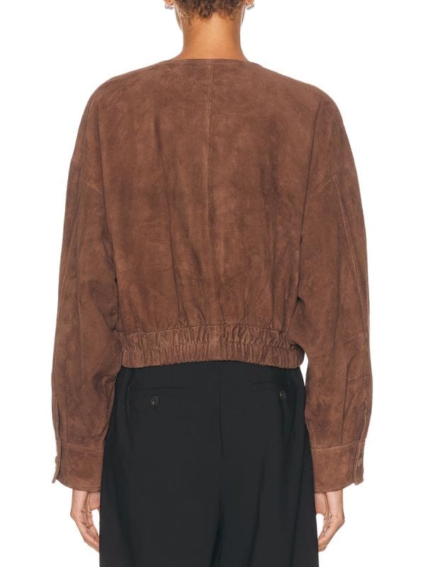 Sofia Richie Instagram Story 2026 Suede Jacket Brown