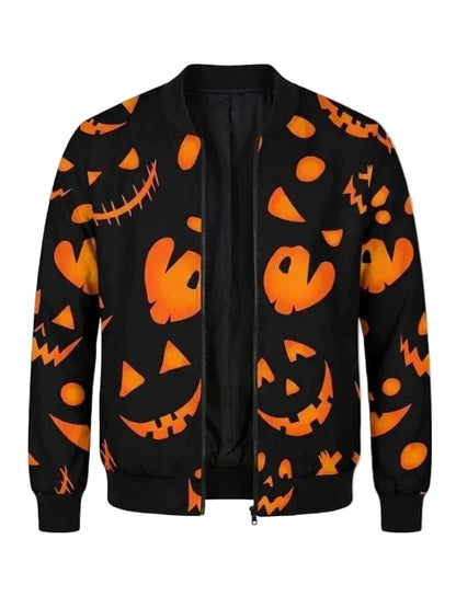 Spooky Jack o Lantern Black Bomber Jacket - WWPremium