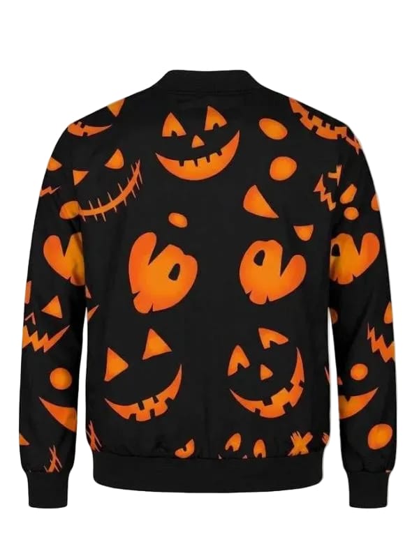 Spooky Jack o Lantern Black Bomber Jacket - WWPremium