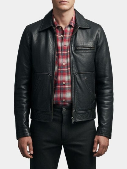 Springsteen Jeremy Allen Leather Jacket Black