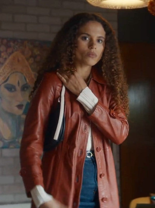 Stacey Embalo Missing You S01 Leather Coat