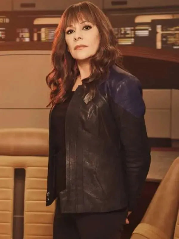Star Trek Picard Deanna Troi Leather Jacket